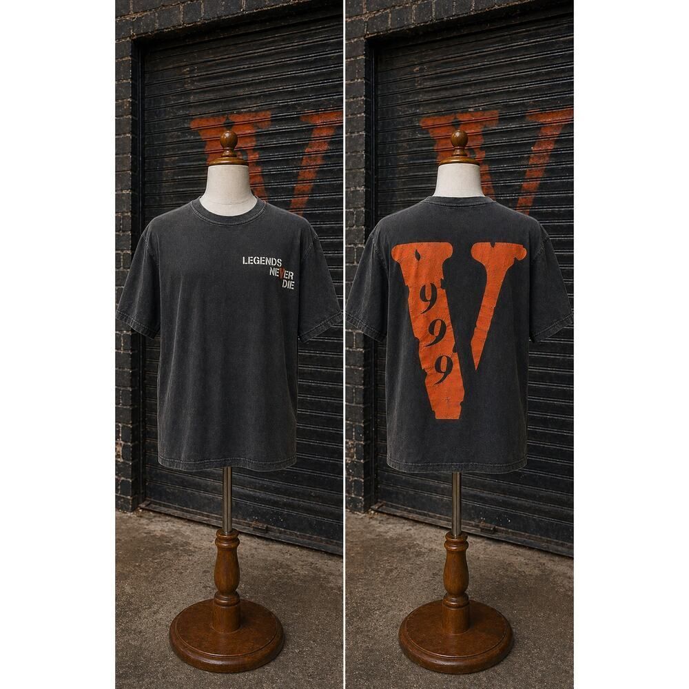VLONE x Juice WRLD 999 Legends Never Die Tee Vintage Black Graphic Small
